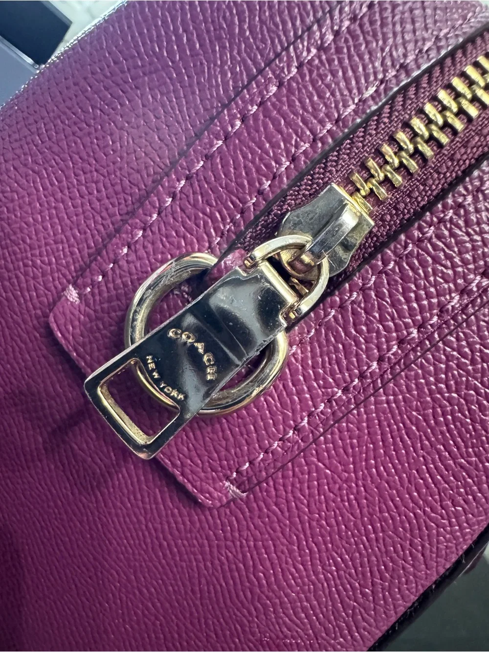 Coach Rowan Leather Satchel Black Cherrry